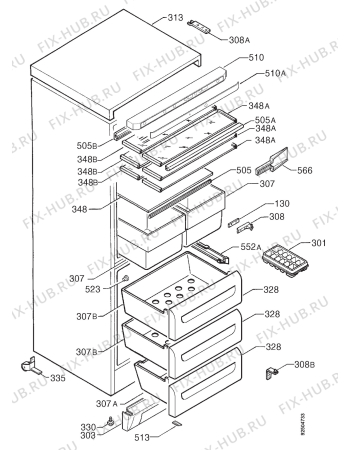 Взрыв-схема холодильника Aeg S3232-4G - Схема узла Housing 001